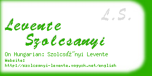 levente szolcsanyi business card